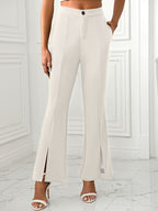 Women Wide Leg Pants Slit Flare Solid with Pockets 4ee097d5-ca69-48f1-8092-394c9d3ebec6-Max Trendsi