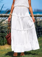 Flowy Tiered Maxi Skirt with Drawstring Waist