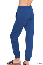 Zenana Fleece Womens Joggers Light Navy Blue Drawstring With Pockets 4ef9fb5a-0caf-4599-90c1-fb755343d107-Max-Origin Trendsi