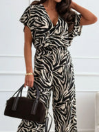 Women's Jumpsuit Leopard Zebra Print Short Sleeve Wide Leg Tied Overall 4f082dcf-b413-457f-b4bd-2e2a365186c9-Max-Origin Trendsi