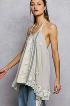 POL Lace Ruffle Halter Neck Double Gauze Top with Crochet Patch 4f13f975-1b13-4ed5-afac-d392464513df-Max-Origin Trendsi