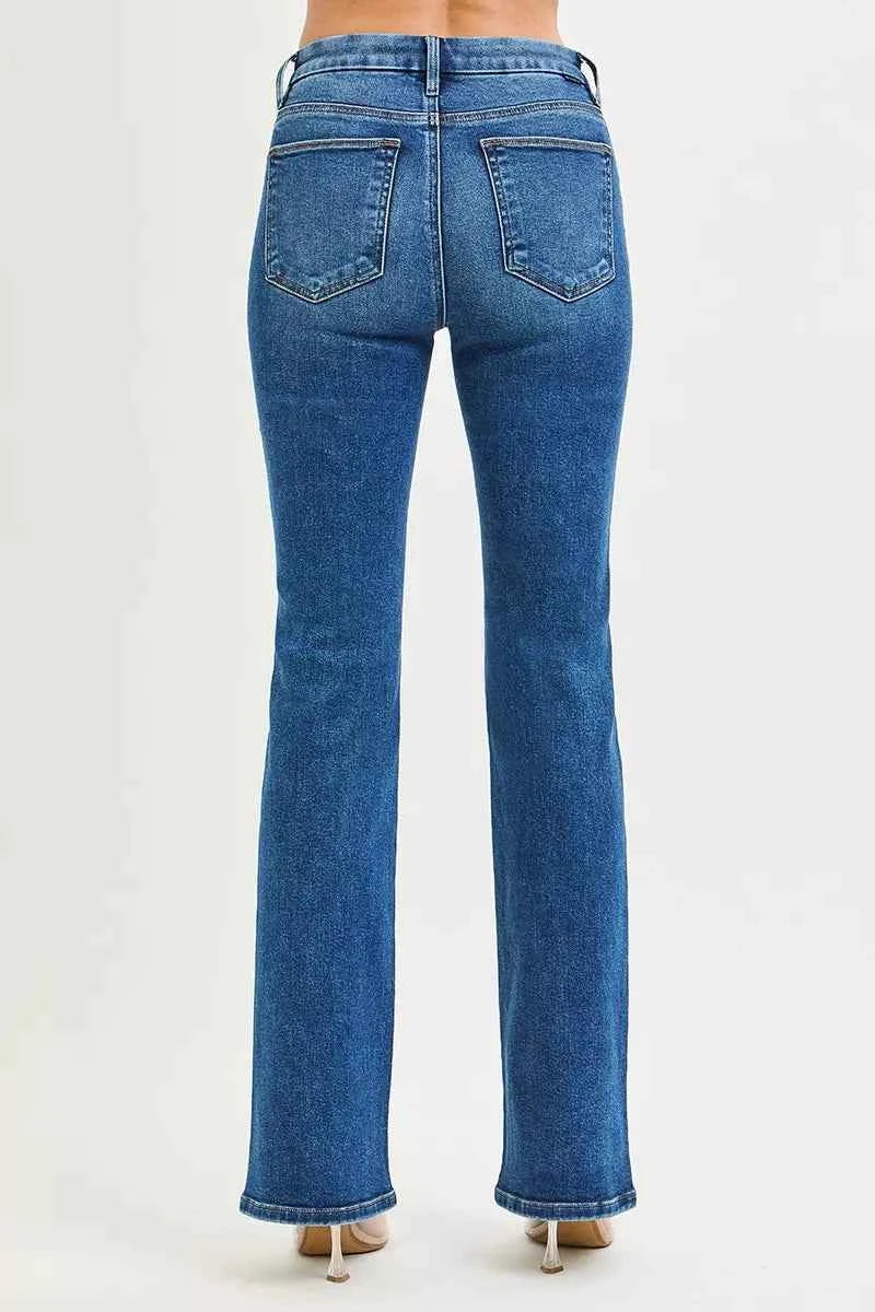 RISEN High Rise Bootcut Jeans With Distressed Details 4f1515477e5349758f49d7ebf3dca7ec-Max-Origin Trendsi
