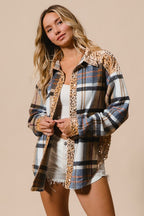 BiBi Women Jacket Sequin Plaid Curved Hem Button Up Shacket US Stock 4f36848e-a80f-4f75-81ba-772696bea232-Max Trendsi