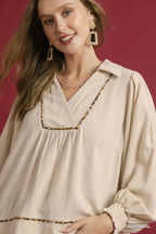 Umgee Women's Blouse Linen Scallop Hem Long Sleeve Top 4f6f4df9-7217-40cd-9cf3-0294e5d3cb11-Max-Origin Trendsi
