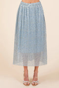Mittoshop Midi Skirt Pleated Blue Metallic Glitter Speckle Print Elastic Waist BLUE 4fb22f32353c42328502b7b9b76b2312-Max-Origin Trendsi