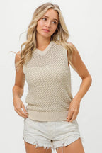 BiBi Womens Top Pearl Beaded Knitted V Neck Sleveless Blouse 4fdeffb17b9646198c2b429d583ef68f-Max-Origin Trendsi