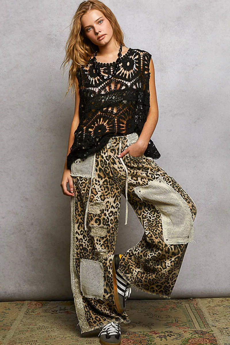 POL Crochet Tank Top Black Floral Openwork Round Neck Sleeveless 5009f468-107d-4d8e-863b-7fd540cb7b4a-Max-Origin Trendsi