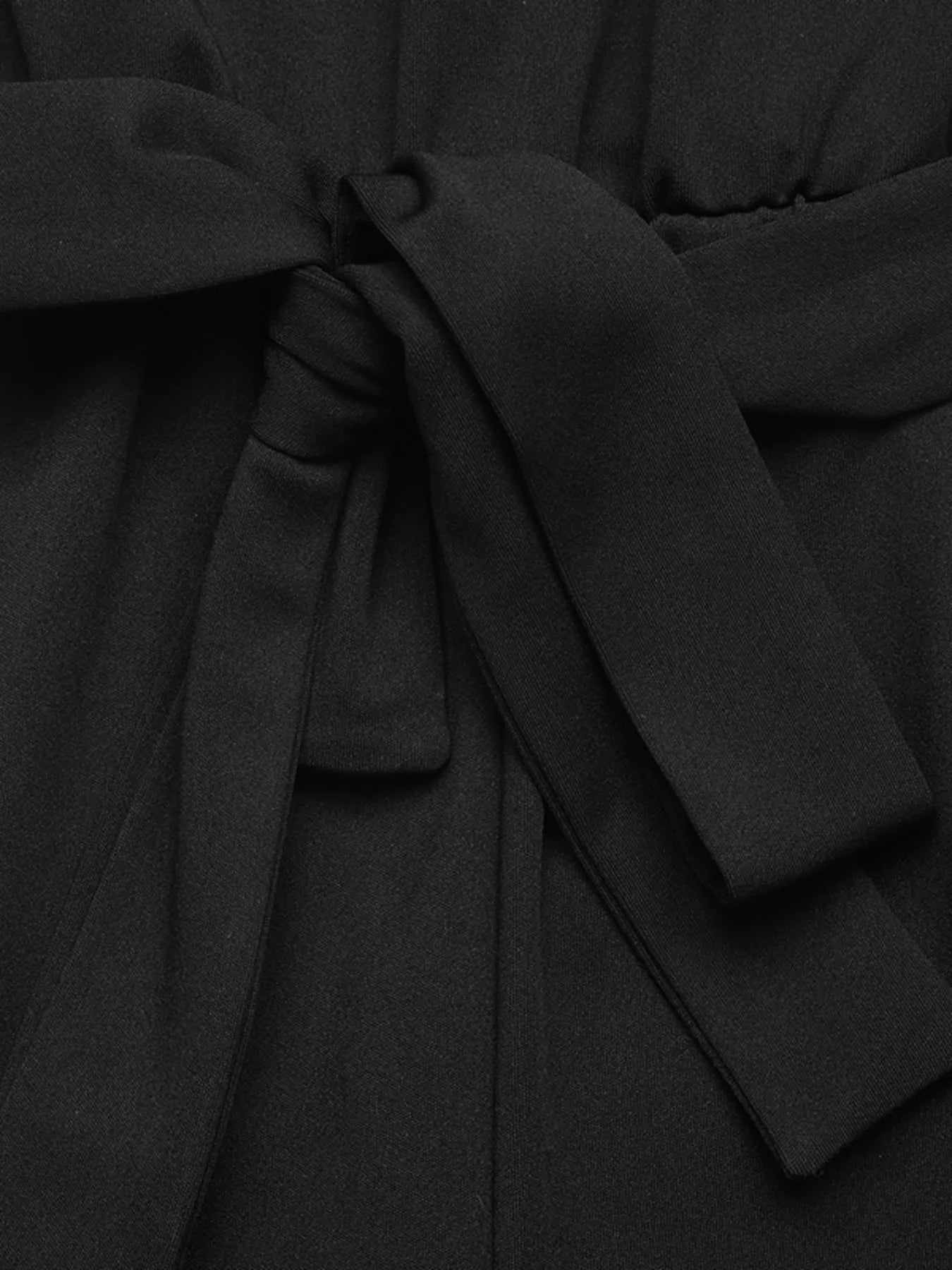 Black Jumpsuit Pearl Detail Ruffled Cap Sleeve Bow Tied Belted One-piece 501e6382f08645188d4b90eacc25aec1-Max-Origin Trendsi