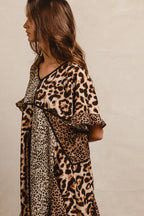 BiBi Leopard Dress Mix and Match Prints Short Sleeves Oversized V Neck 50517ce2c12b43bd8b65e936bbef2944-Max-Origin Trendsi