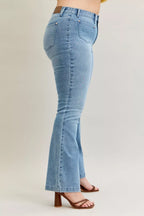 Judy Blue Bootcut Jeans Mid Rise with Contrast Wash & Front Patch Pockets 505f03e5-81ee-4070-8e2d-9cd0685e2e70-Max-Origin Trendsi