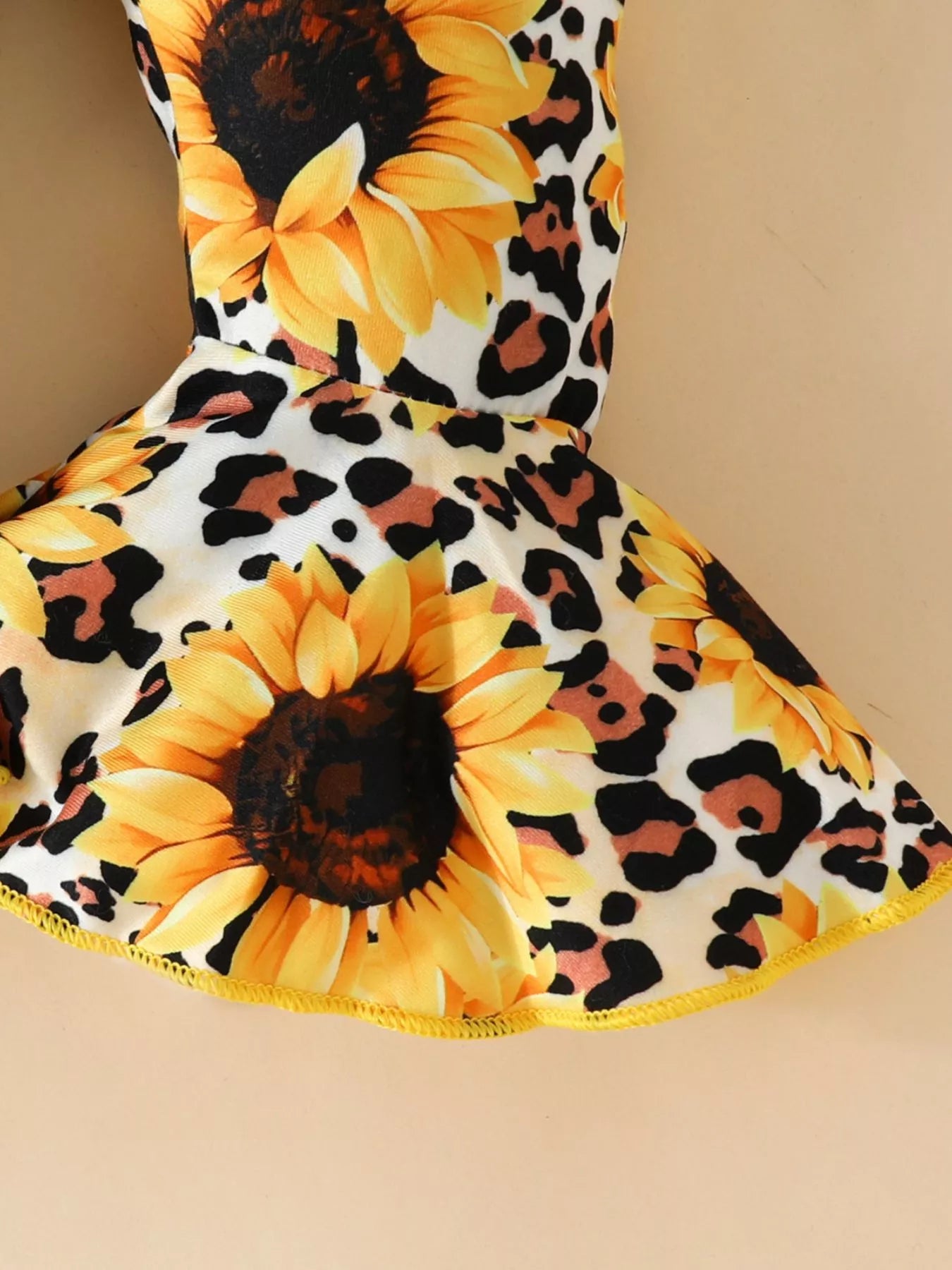 Girl's Baby Outfit Set Yellow Sunflower Ruffled Bodysuit and Pants for Children 50a3d9d2-a6d3-4546-8653-8bd688930cda-Max-Origin Trendsi