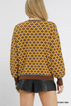 Umgee Womens Sweater Abstract Print Honey Mix Crew Neck Knit Pullover 50a5666b-5c55-4c87-870a-5f8bdbb4807b-Max-Origin Trendsi