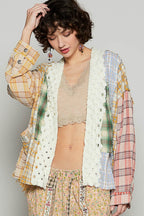 POL Plaid Cardigan Raw Edge Open Front Long Sleeve 50e0abbb-7340-478a-bb11-3cc361973ad1-Max Trendsi