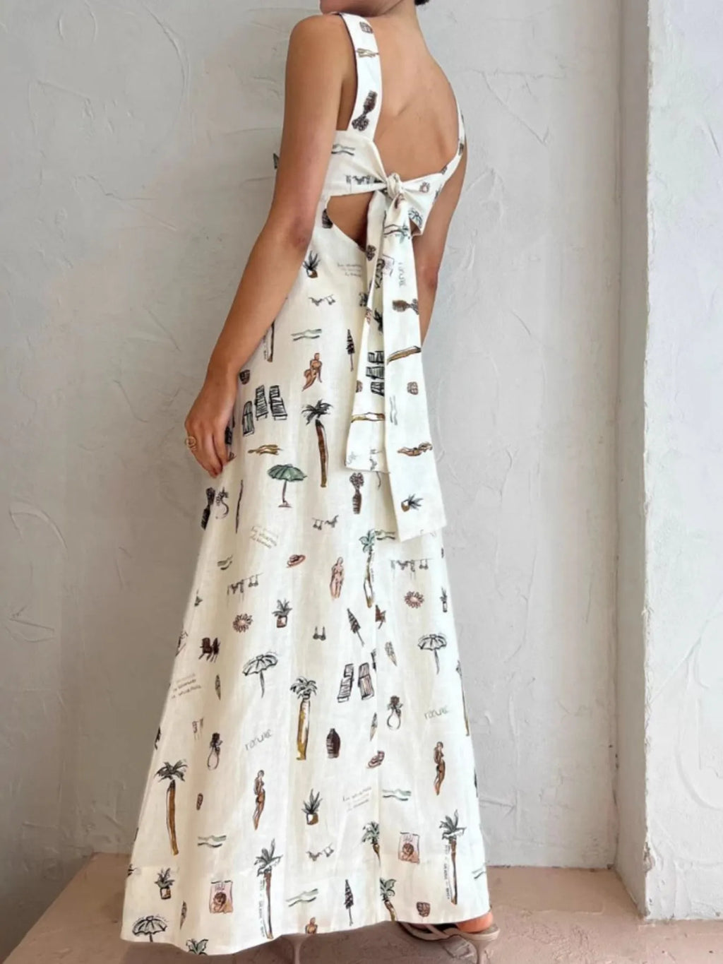 Maxi Cami Dress Beige Summer Printed Square Neck with Pockets Back Tied 50fcc40e-94aa-4a13-a8b1-e454953e209c-Max-Origin Trendsi
