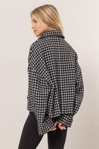 HYFVE Tweed Plaid Jacket Button Up Collared Neck Long Sleeve Pocketed 510873ba-de7d-453b-b387-c251dc0a4068-Max Trendsi