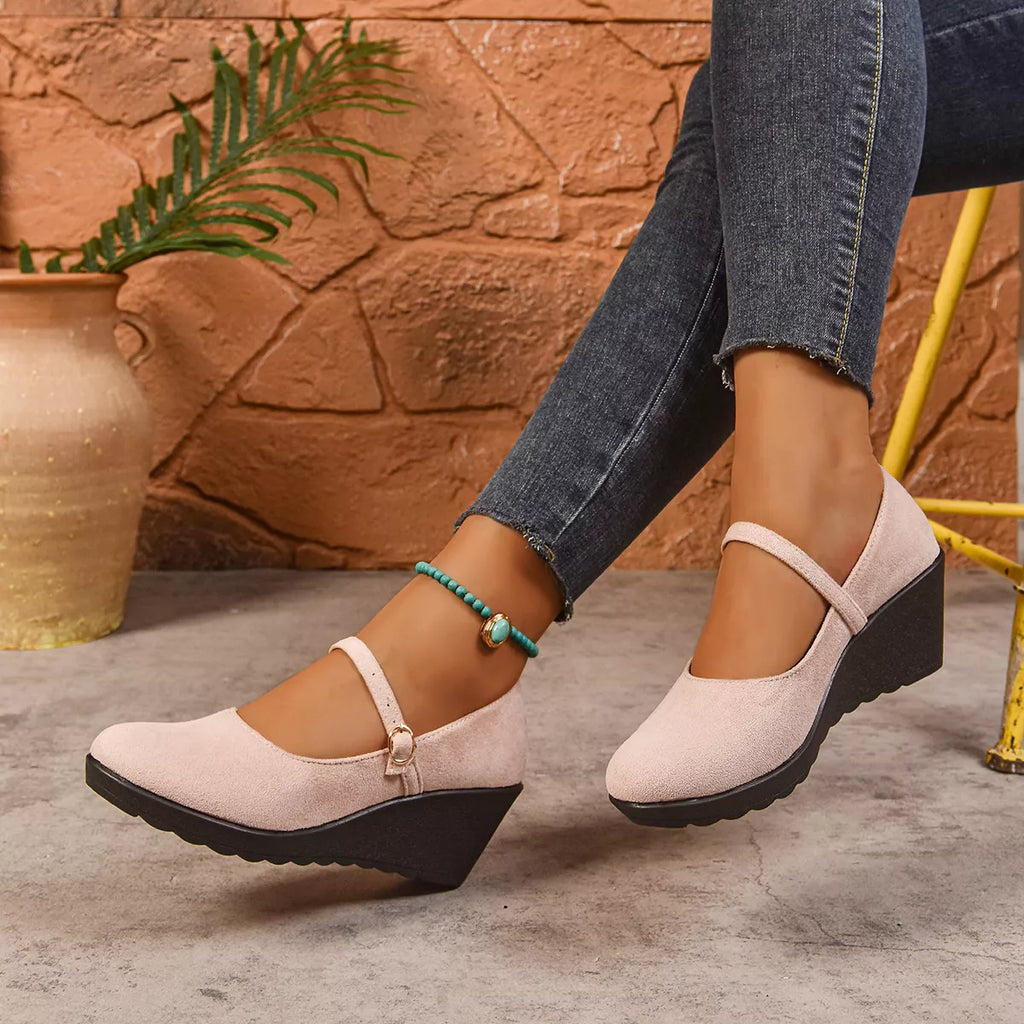Women's Loafers Faux Suede Round Toe Wedge High Heels Shoes 512f1e82ab654cbc9256b9c220230790-Max-Origin Trendsi