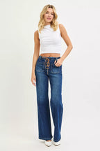 RISEN Womens Wide Leg Jeans High Rise with Front Tie Detail Plus Sizes 5138f4f7bc8643349c15d11b8bcb7f2b-Max-Origin Trendsi