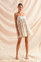 SO ME Mini Cami Dress Cotton Floral Mixed Print Sleeveless Smocked Ruffled 5194fb17025e4160a003d29419d8e3d5-Max-Origin Trendsi