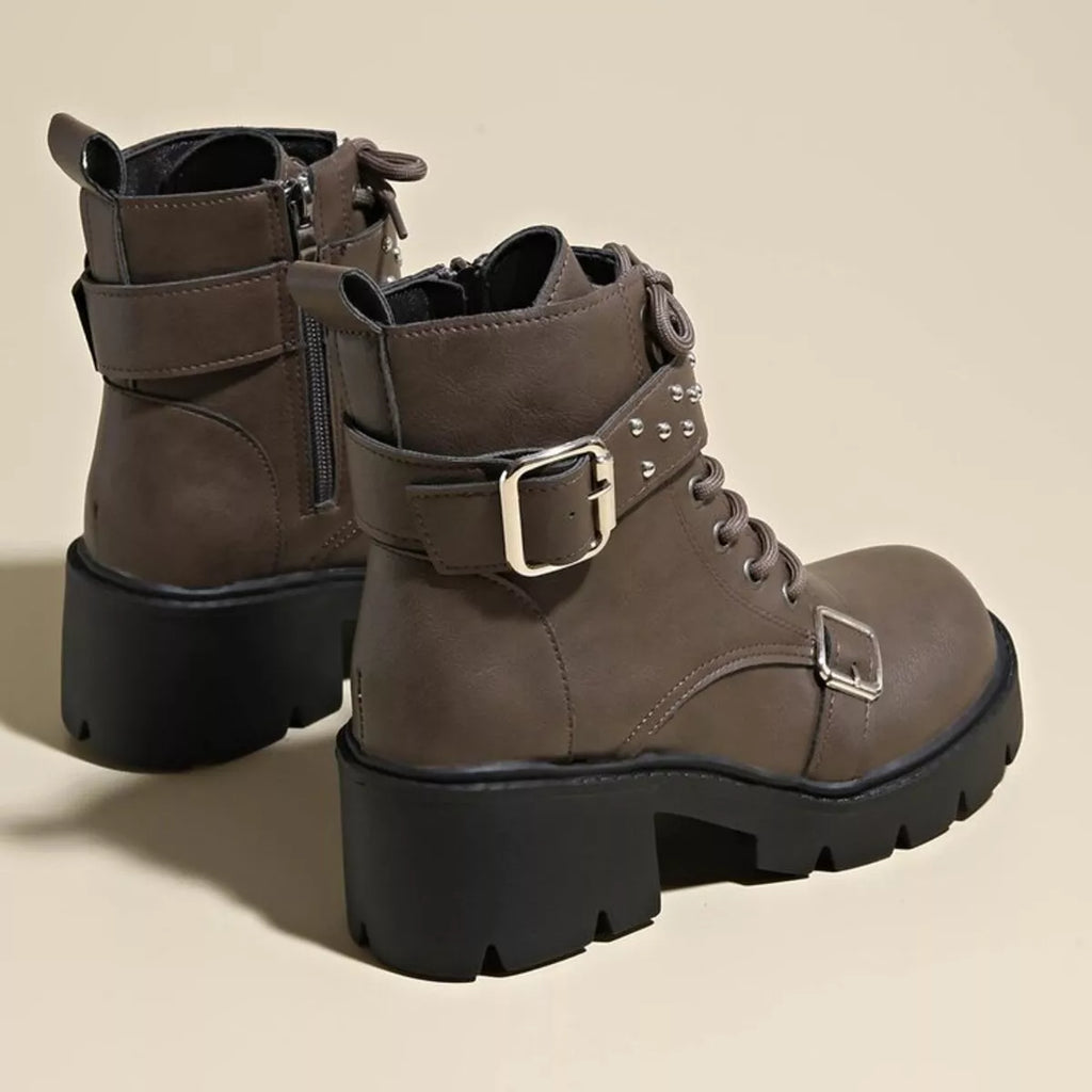 Women's Boots Pu Leather Block High Heels Round Toe Shoes 5199c7eb83b54b3fb23019657fcef31c-Max-Origin Trendsi