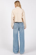 Bytos USA Denim Jacket Tan Cropped Women Cotton with Patch Pockets 51ba5dd6-b3c3-47e8-8428-2348699d481a-Max Trendsi