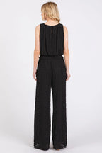 Mittoshop Crop Tank and Pants Set Black Textured Stretchy Ruched Outfit Set 51c19c693a4e4580b50140e231954c9f-Max-Origin Trendsi