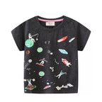 Children's Space-Themed Short Sleeve T-Shirt Black 51f453e4-4455-4893-aa1f-b6bdd45d0d66-Max-Origin Trendsi