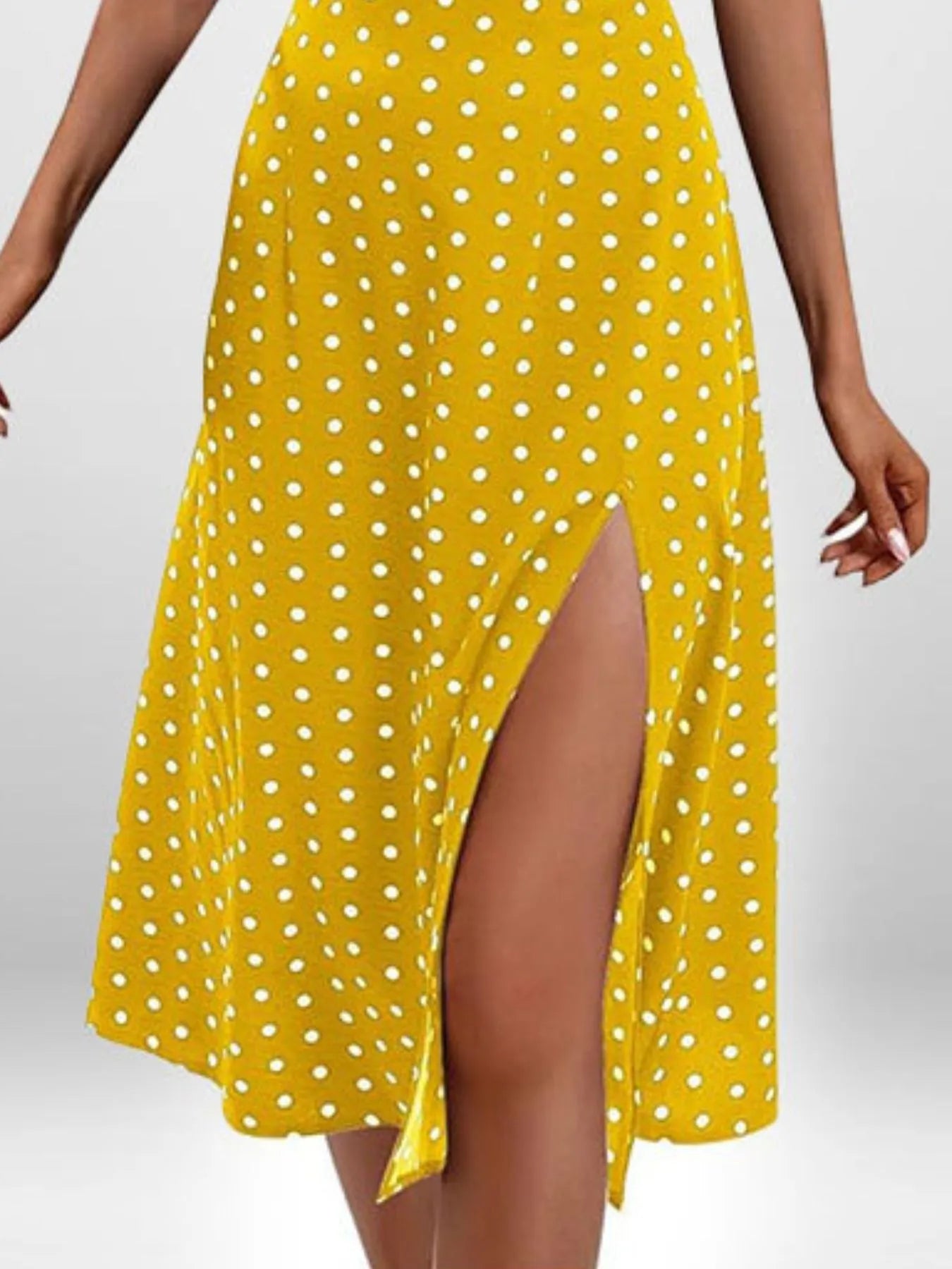 Cami Midi Dress Floral Polka Dot Printed Side Slit Tied Strappy Dresses 52171868-cb80-4702-9d3f-9fa2583397af-Max-Origin Trendsi