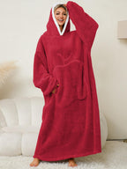 Hooded Lounge Dress Oversized Soft Pocketed Contrast Long Sleeve 5255c9e6-4431-4cc9-9599-ec3c4e399432-Max Trendsi