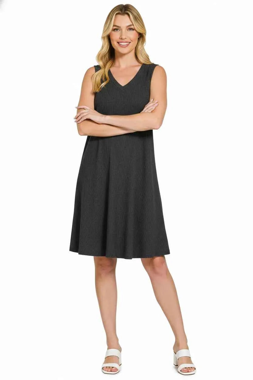 Zenana Mini Dress Black Raised Rib Sleeveless 525eac09-b6e2-45f4-b685-518b281bc5ce-Max-Origin Trendsi