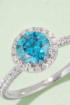 Murray Halo Ring 1 Carat Moissanite Stone 925 Sterling Silver Platinum-plated 526bfc0d392042b7b39e5cc13fe73de3-Max Trendsi