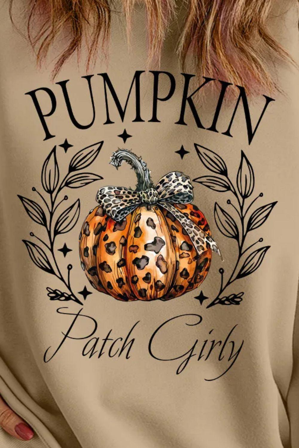 Plus Size Pumpkin Sweatshirt Graphic Long Sleeve Cotton Blend Top 526d1527-c553-46bf-a026-353412460402-Max Trendsi