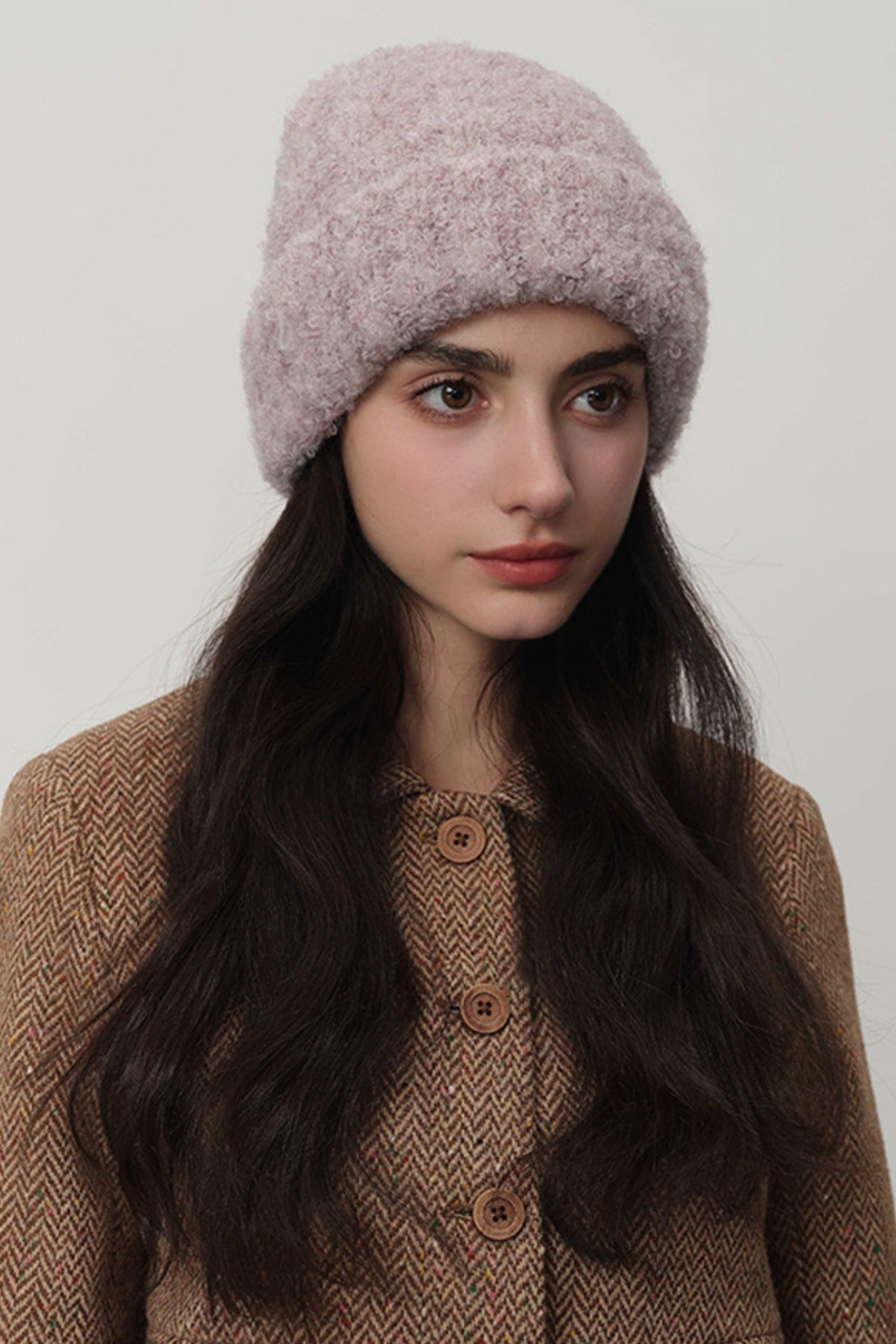 Women Knit Hat Solid Color Thermal Faux Fur Beanies Hat Fashion Accessories Mauve One Size 528a2b9a-99af-4e54-95e7-7d367c6c3161-Max Trendsi