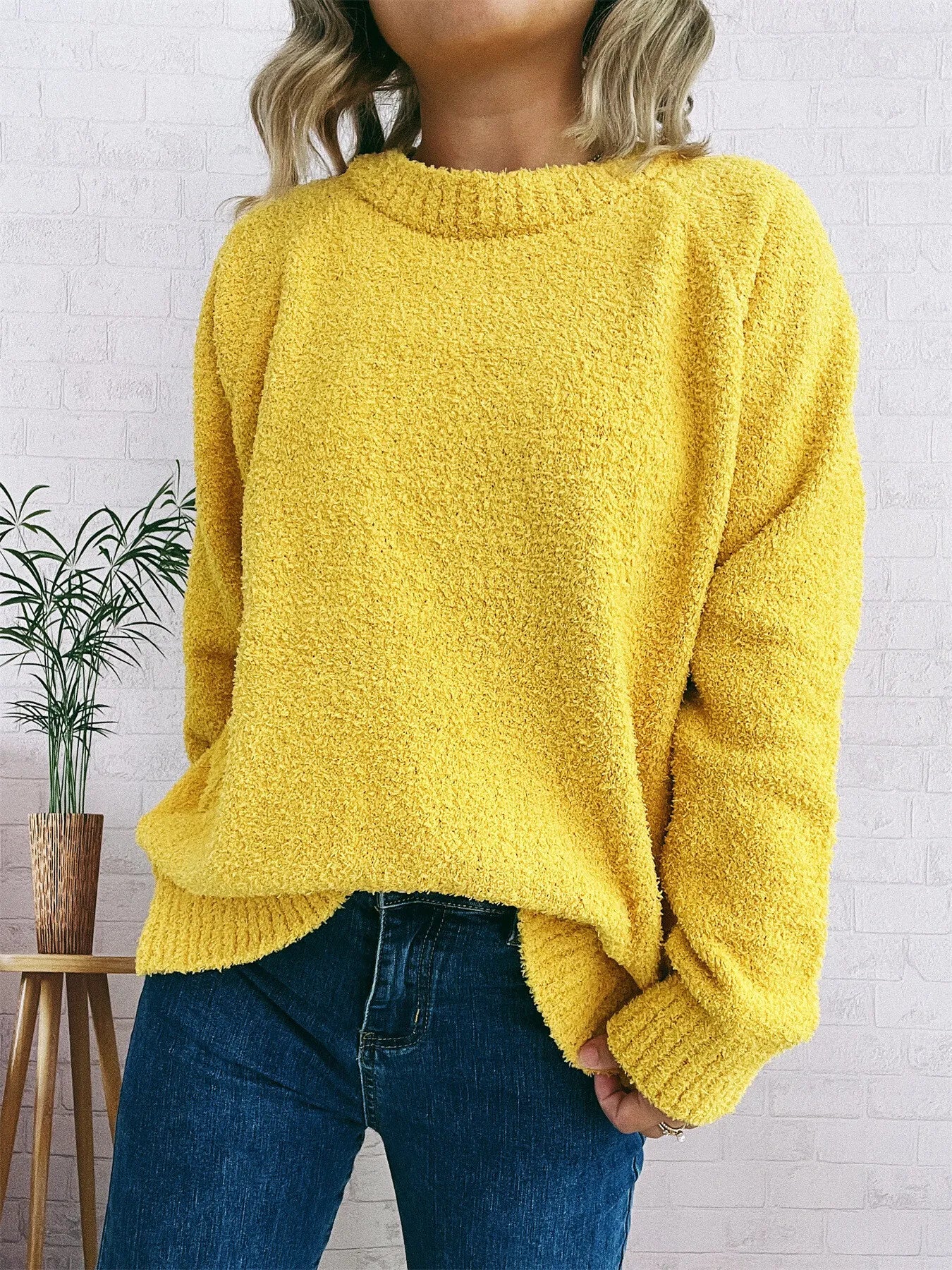 Women's Sweater Round Neck Raglan Sleeve Knit Pullover 528ba1d6b20c47b986b7ff357178ad6c-Max-Origin Trendsi