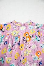 Floral Blouse Colorful Printed Notched Double Layered Ruffle Sleeve Top 52d00263-c01b-4d18-aa92-c9911cb1752b-Max-Origin Trendsi