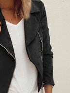 Women's Jacket Faux Suede Zip Up Long Sleeve Outwear 53513332-2499-42ec-8b92-b88d1f08868f-Max-Origin Trendsi