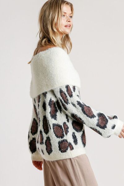 Umgee USA Leopard Off-Shoulder Sweater Long Sleeve Plus Size Cream 535a3eb1-3583-4124-8d2b-d5c4a45cf52b-Min Trendsi