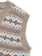 Sweater Vest Fair Isle Perfee V-Neck Sleeveless Knitwear 535dae14-e34f-4b71-af22-a2c1857bc945-Max Trendsi