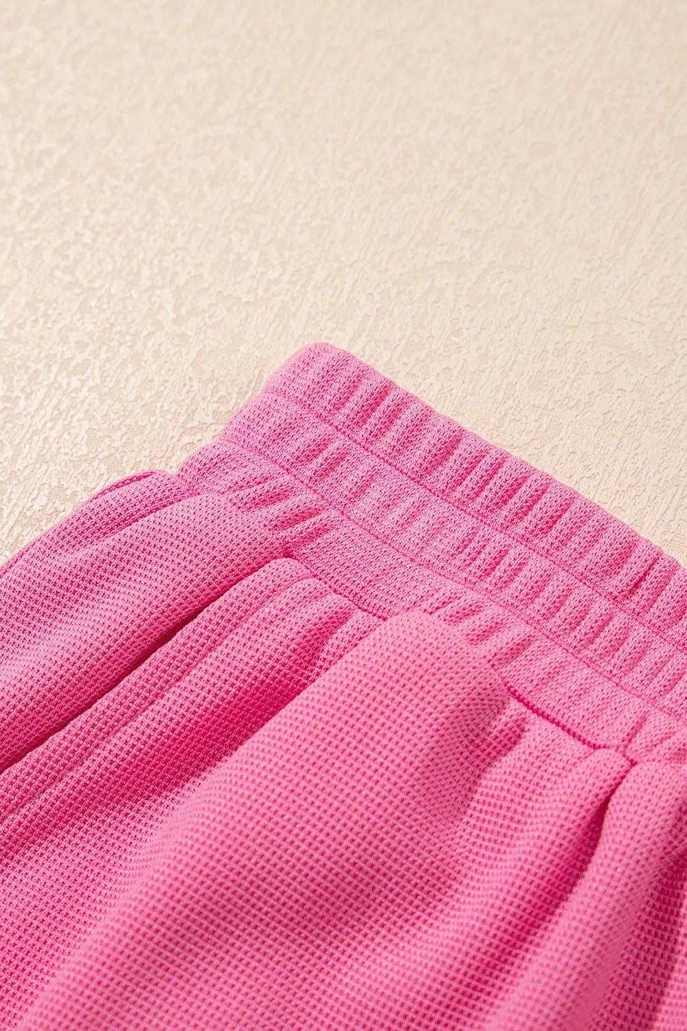 Outfit Set Pink Wpmen's Pearl Ruffled Embellished Top and Shorts Set 53b1c25e-3960-4336-9969-e324f71cc1c6-Max-Origin Trendsi