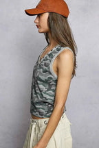 POL Camouflage Tank Top Cropped Studded V-Neck Blouse 53bae5b4-5657-4ee6-9f06-45b30a11bcb1-Max-Origin Trendsi