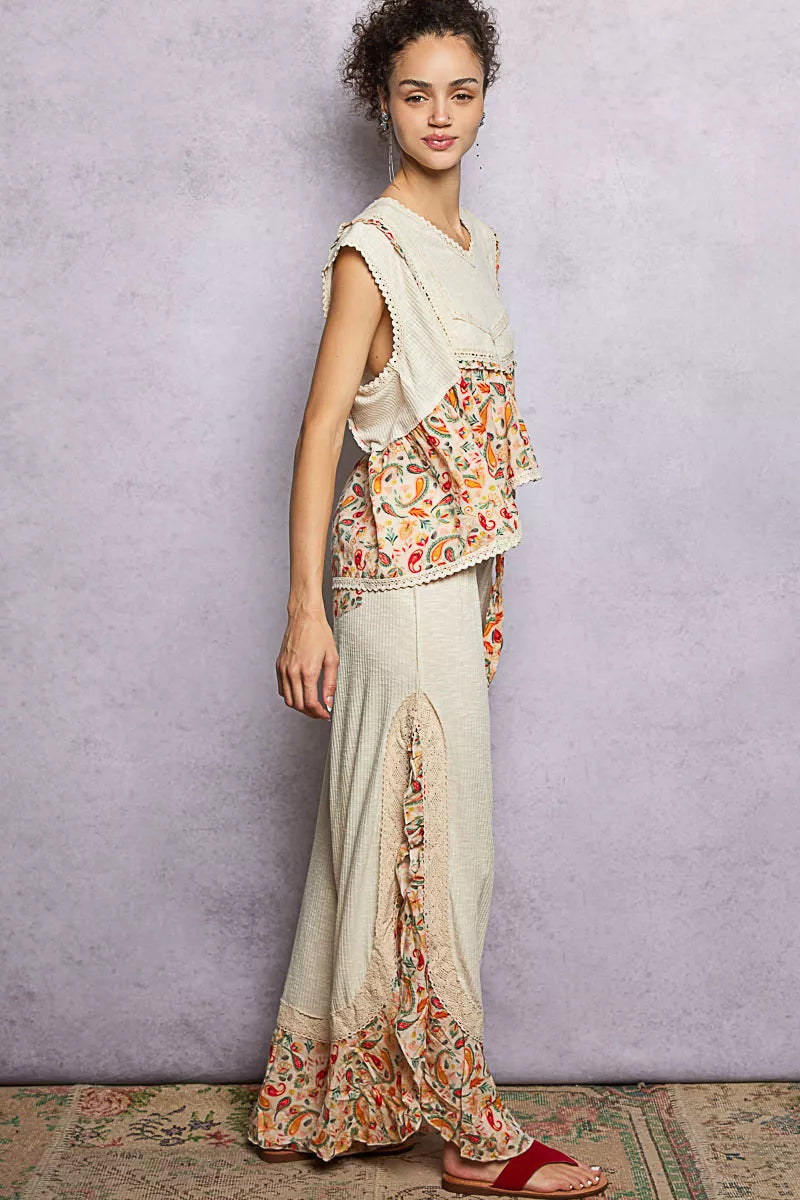 POL Women Blouse Floral Cropped Beige Lace Detail Ruffled Top 54116b32-67da-4d6c-b7c1-b889c1b37565-Max-Origin Trendsi