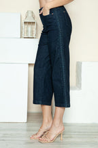 Judy Blue US Crop Wide Leg Jeans Side Seam Braid Detail Denim Capri 541fb5dc-ebcf-4b08-8196-7f896c2f9a4f-Max Trendsi