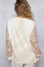 POL Womens T-shirt Exposed Seam Star Patch Thermal Top with Floral Sleeves 54395fae-b5d8-47eb-9006-2ae761104d6b-Max-Origin Trendsi