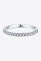 Murray Silver Ring Moissanite Platinum-Plated Half-Eternity 925 sterling silver 544fad01f4324378ab43cbb1d19f203a-Max Trendsi