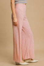 Umgee USA Women Knit Pants Pink Elastic Waist Wide Leg Trousers 545d3099-3a55-457e-892e-21bf8425cbd6-Max Trendsi