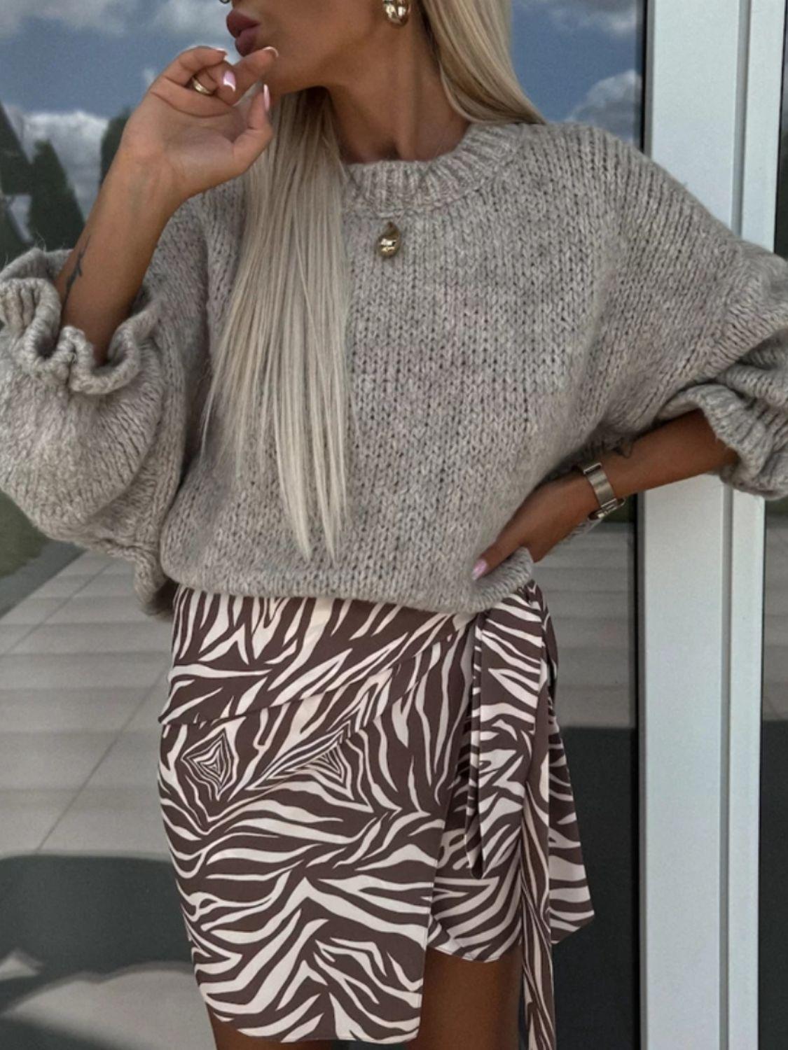 Sweater Round Neck Long Sleeve Soft Warm Solid Knitwear 547dccca-0e7a-49fc-99e6-9b5c299d6066-Max Trendsi