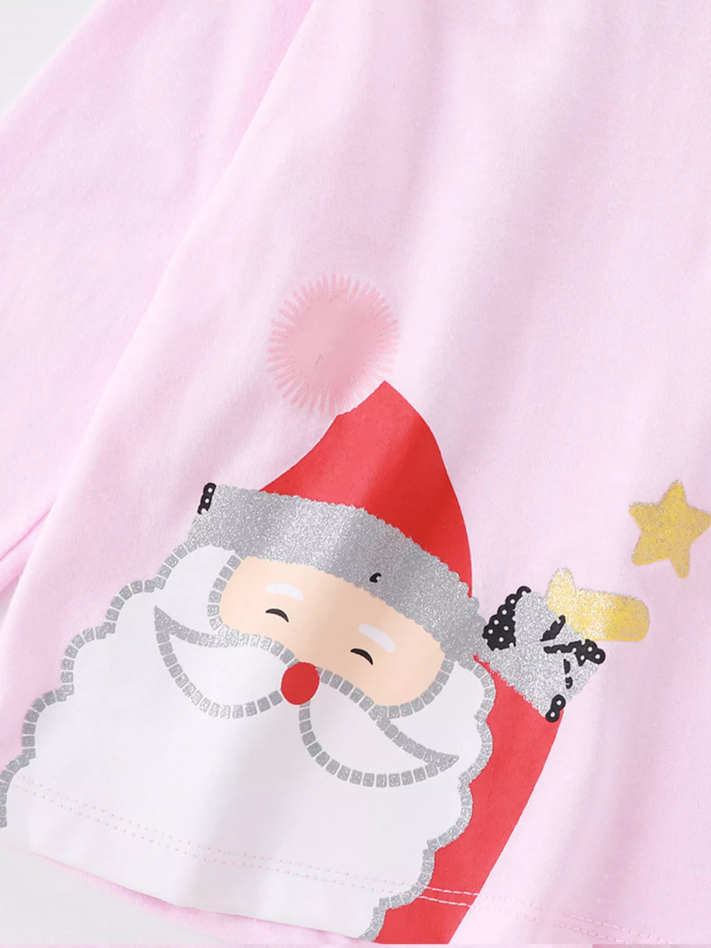 Children's Pajama Set Pink Christmas Santa Top Long Sleeve and Pants for Girls 5487b2d514424029bf5974b3de82650a-Max-Origin Trendsi