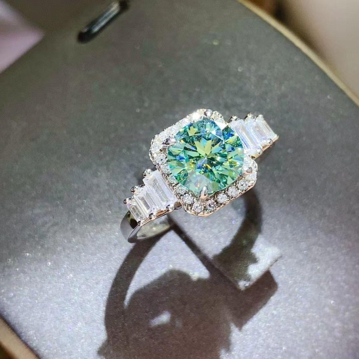 Silver Ring 3 Carat Moissanite 925 Sterling Jewelry 5491a914-a792-4d04-82ce-2c7e8c5b7723-Max Trendsi