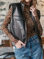 Women's Faux Leather Sleeveless Vest Coat with Zipper Closure Pocketed 54b95ecfdcaf42cf822bc67eefb817ba-Max-Origin Trendsi