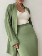 Outfit Set Women Knit Cardigan and Skirt Acrylic 2 Pcs Pocketed Long Sleeve 54baefe0-f27f-49dd-8ce3-6bb8a53c88fa-Max Trendsi