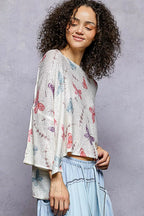 POL Butterflies Knit Top Ivory Round Neck with Outseam Rolling Edge 54fe7671-3e35-423e-a7cd-6e432dbdea4e-Max-Origin Trendsi